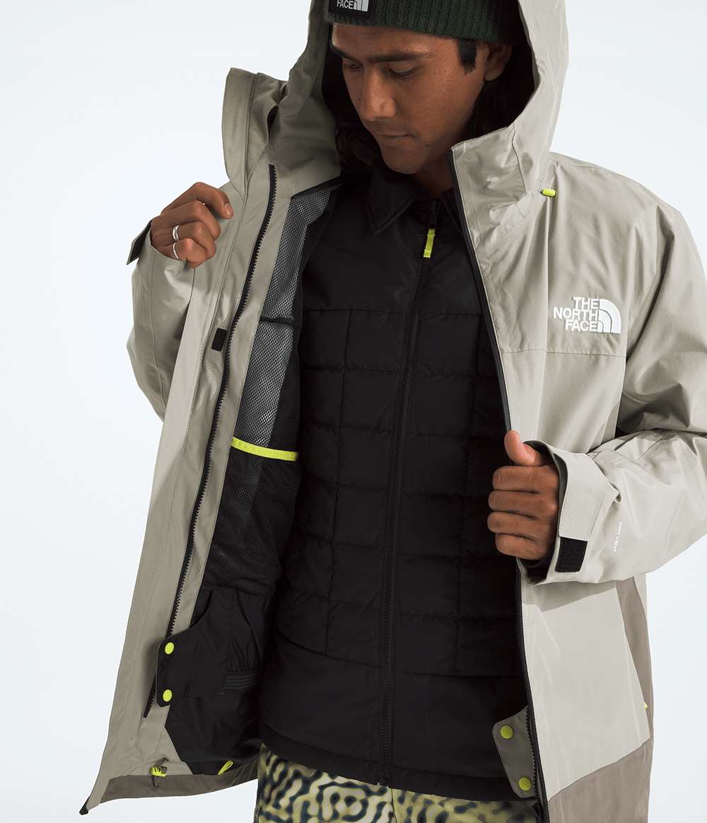 TNF Herrenjacke Thermoball Eco Snow Triclimate Clay Grey/TNF Black