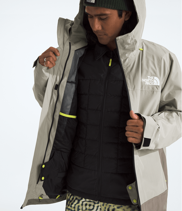 TNF Herrenjacke Thermoball Eco Snow Triclimate Clay Grey/TNF Black