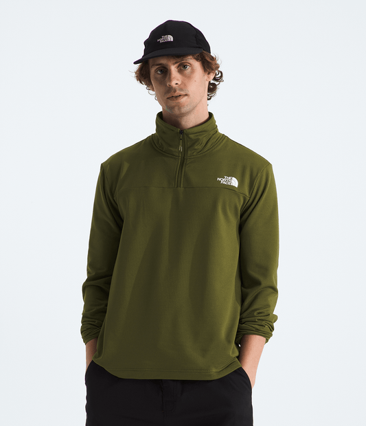 Polaire The North Face pour homme Cedar Trail Grid 1/4 Zip Vert Olive