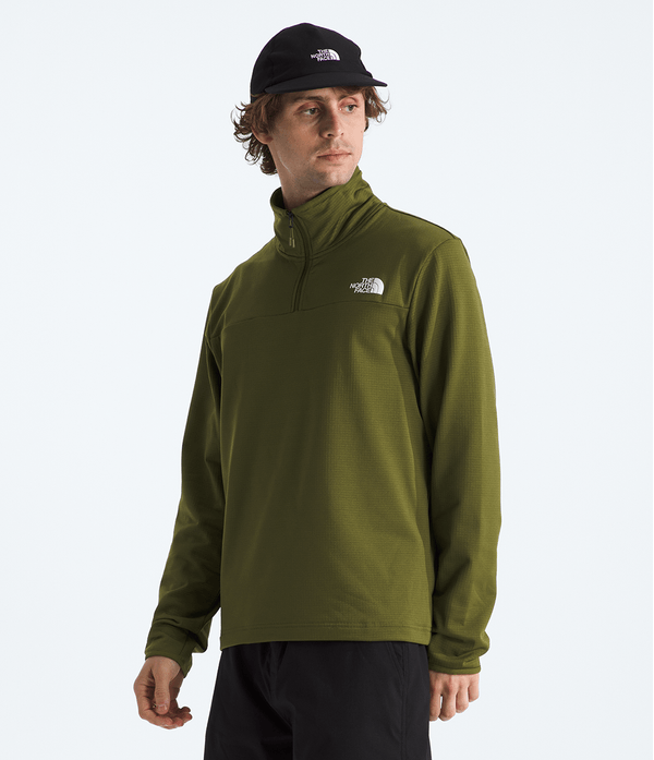 Polaire The North Face pour homme Cedar Trail Grid 1/4 Zip Vert Olive