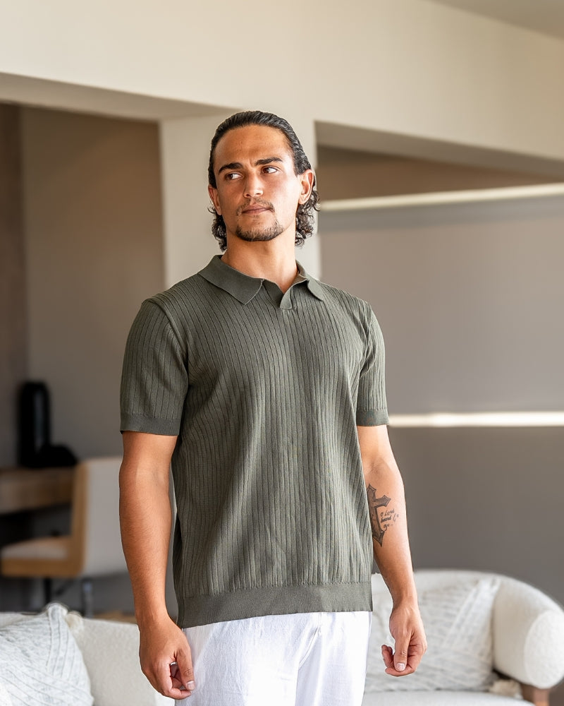 Geripptes Premium-Polo