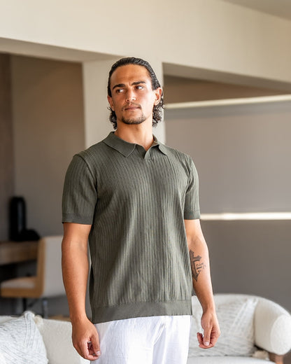 Geripptes Premium-Polo