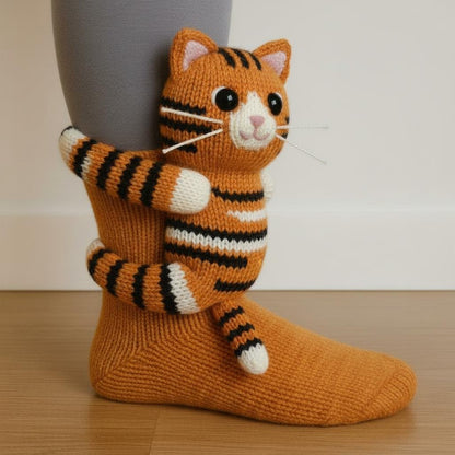 Chaussettes douillettes en tricot animaux