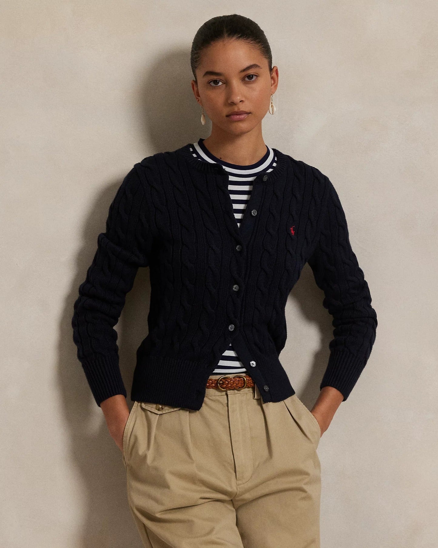RL Cardigan | Cotton Cable-Knit