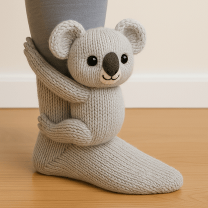 Chaussettes douillettes en tricot animaux
