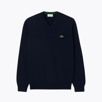 LC Monochrome Cotton V-neck Sweater