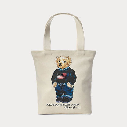 RL Polo Bear Cotton Canvas Tote