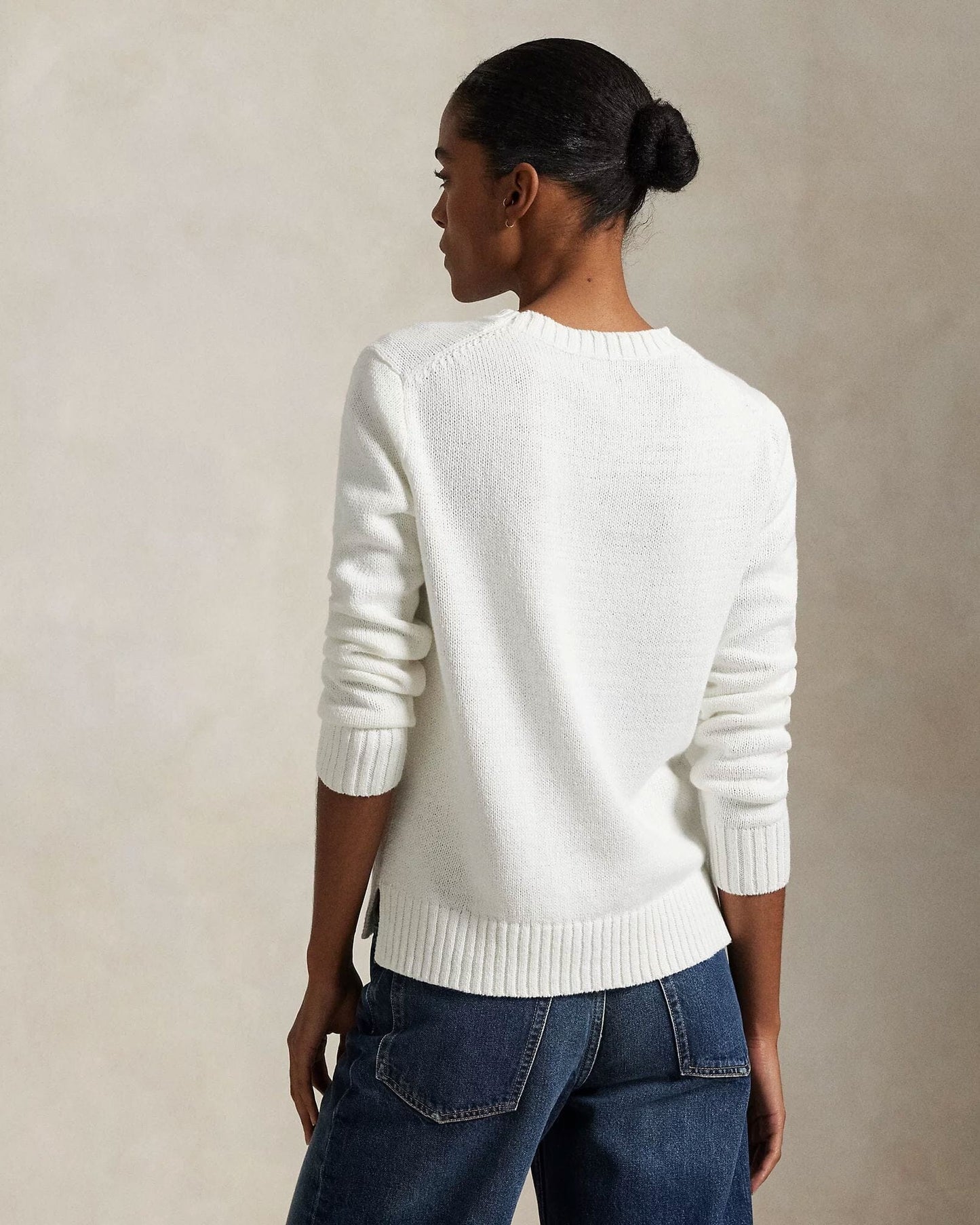 RL Polo Bear Linen-Cotton Crewneck Sweater