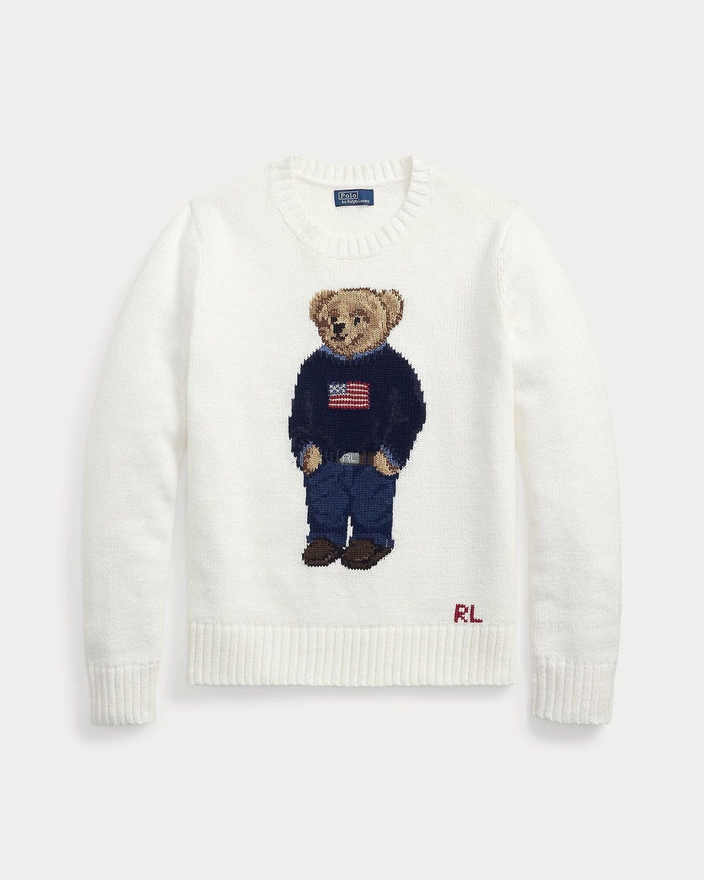 RL Polo Bear Linen-Cotton Crewneck Sweater